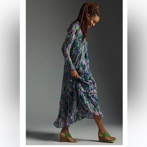 Anthropologie Marais Printed Chiffon Dress